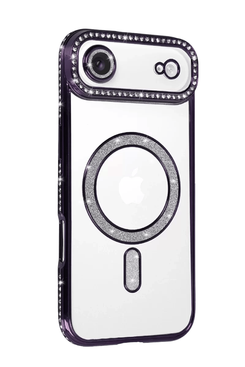Apple iPhone 17 Air Joke Simli Magneticsafe Kılıf - Derin Mor