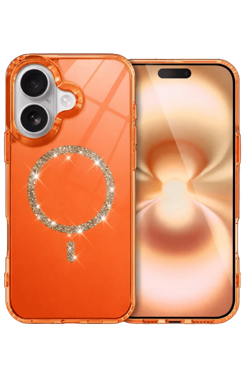 Apple iPhone 17 Live Diamond Magsafe Kapak - Turuncu