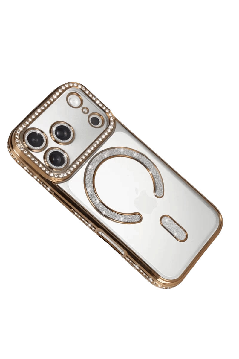 Apple iPhone 17 Pro Joke Simli Magneticsafe Kılıf - Gold