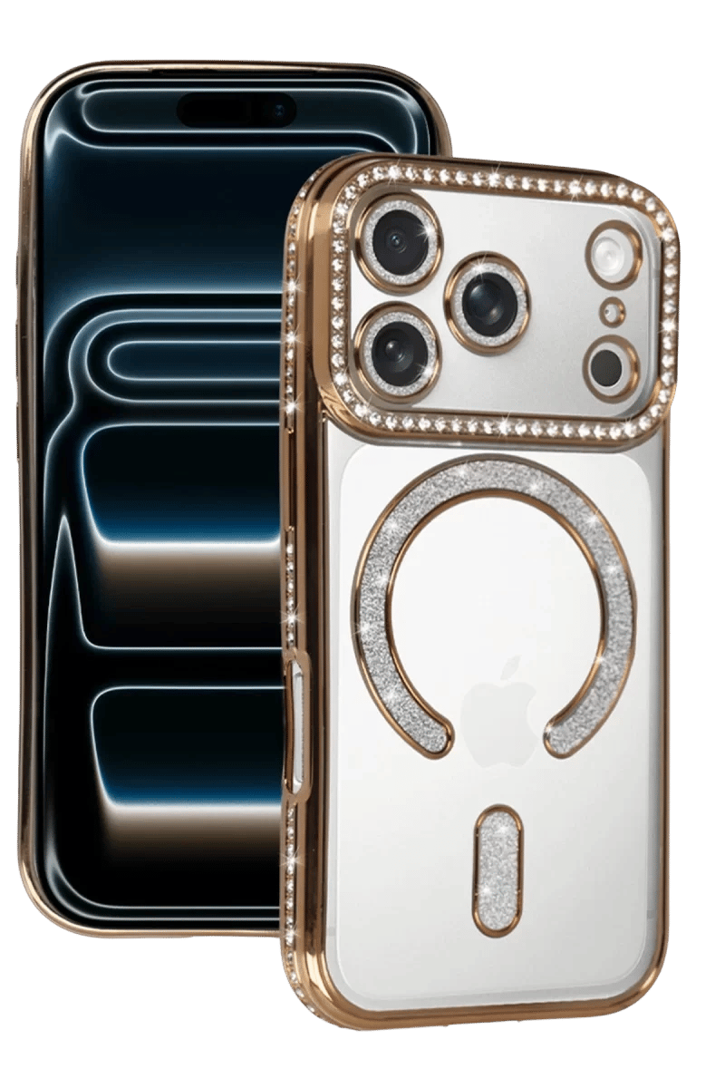 Apple iPhone 17 Pro Joke Simli Magneticsafe Kılıf - Gold