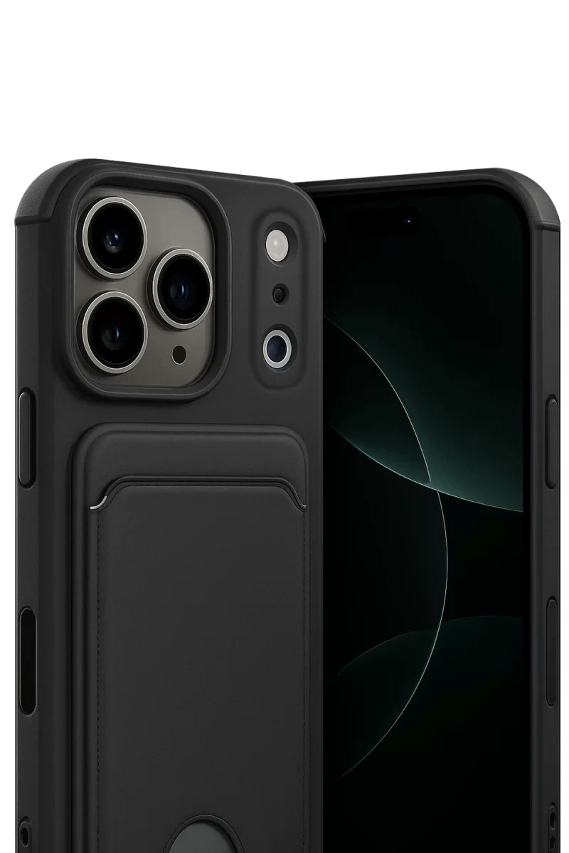 Apple iPhone 17 Pro Kelvin Kartvizitli Silikon - Siyah