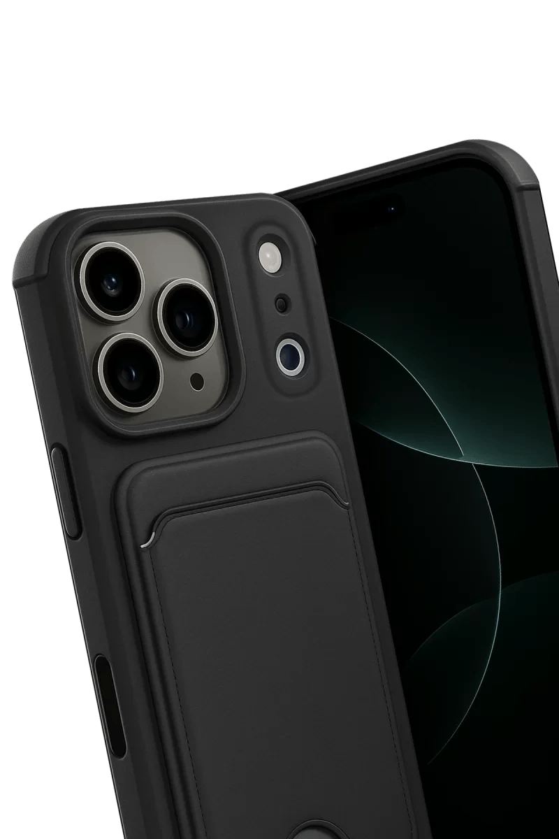 Apple iPhone 17 Pro Max Kelvin Kartvizitli Silikon - Siyah
