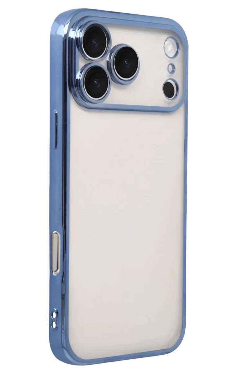 Apple iPhone 17 Pro Max Lensli Silikon - Açık Mavi