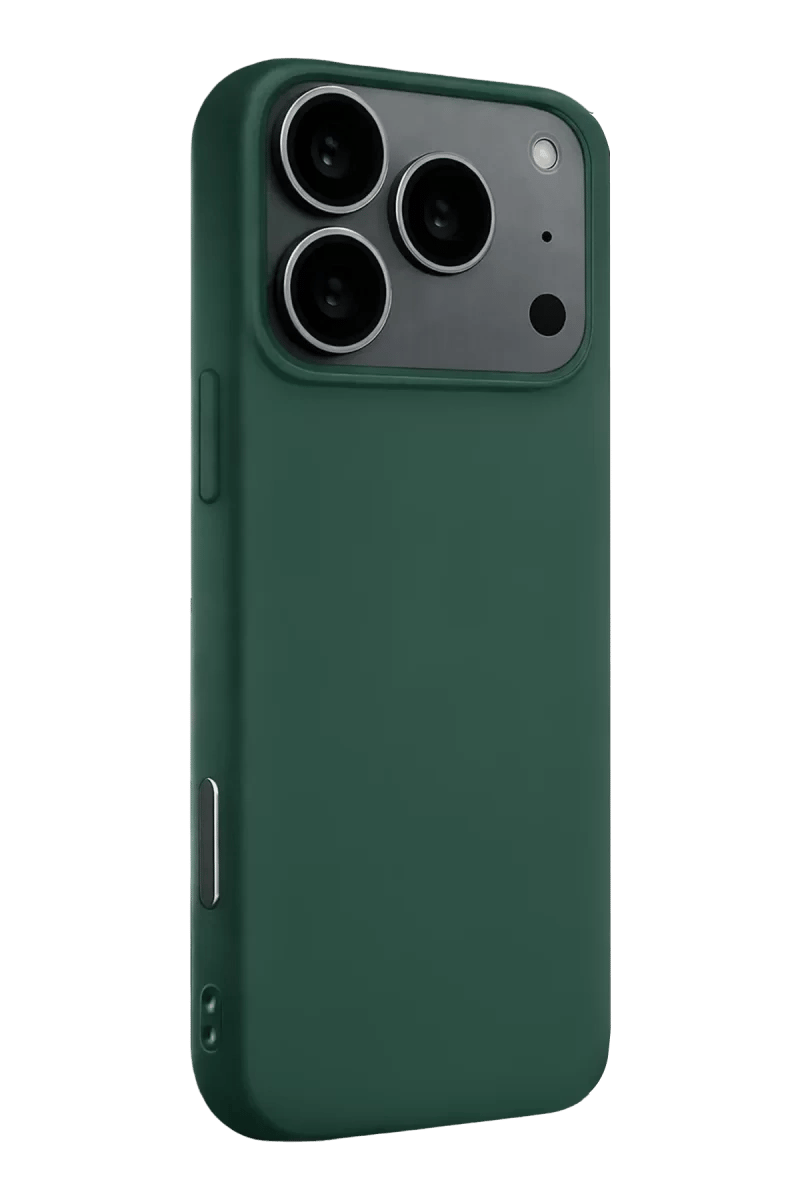Apple iPhone 17 Pro Max Nano içi Kadife Silikon - Koyu Yeşil