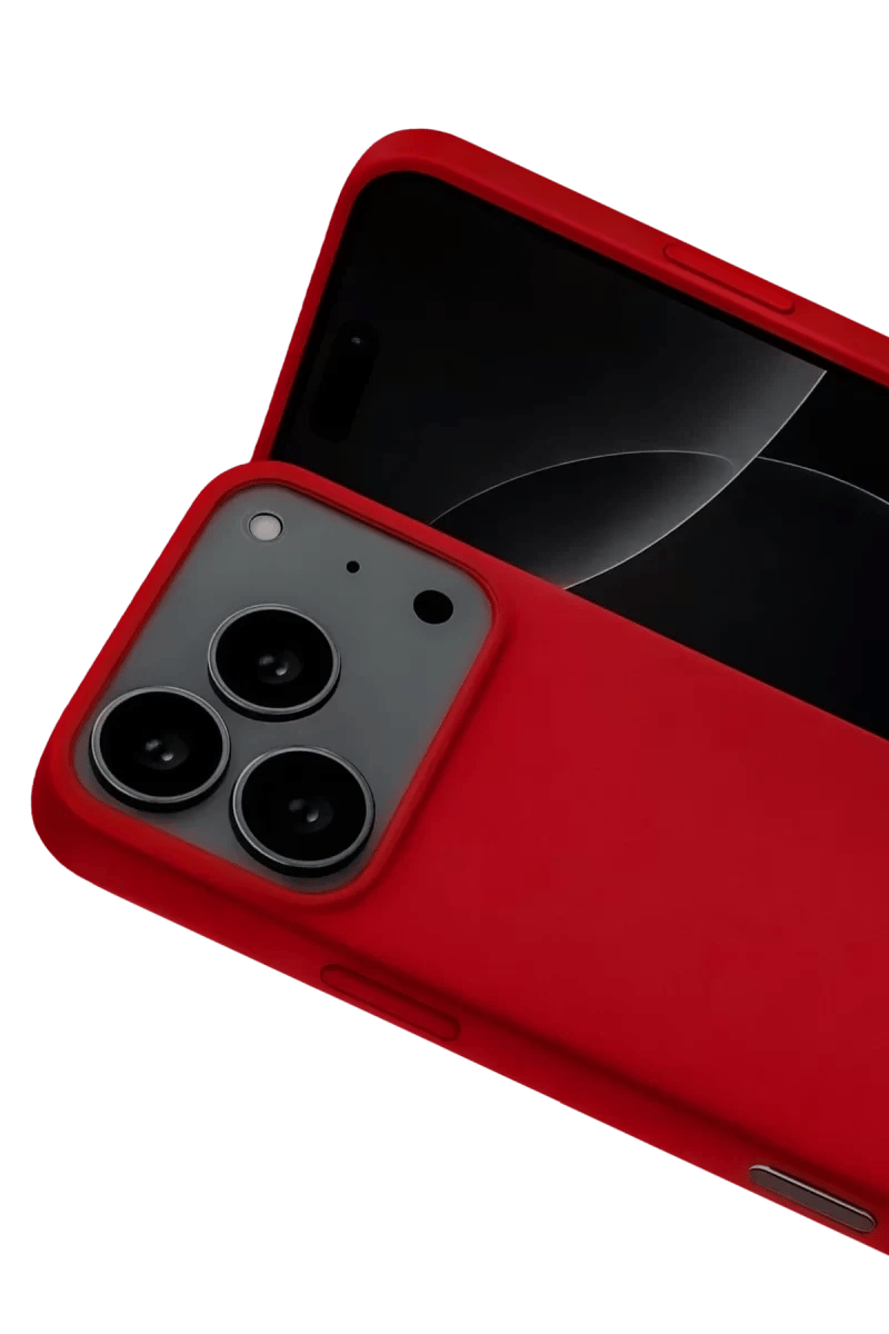Apple iPhone 17 Pro Max Nano içi Kadife Silikon - Kırmızı