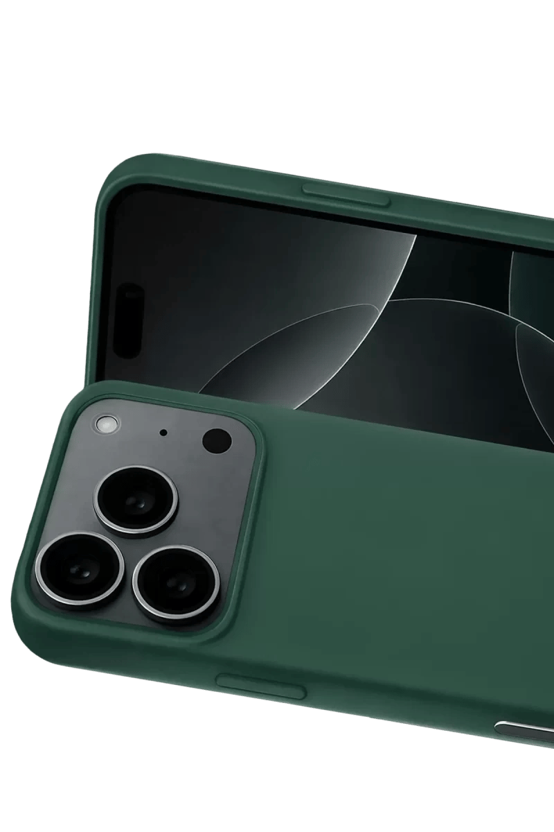 Apple iPhone 17 Pro Max Nano içi Kadife Silikon - Koyu Yeşil