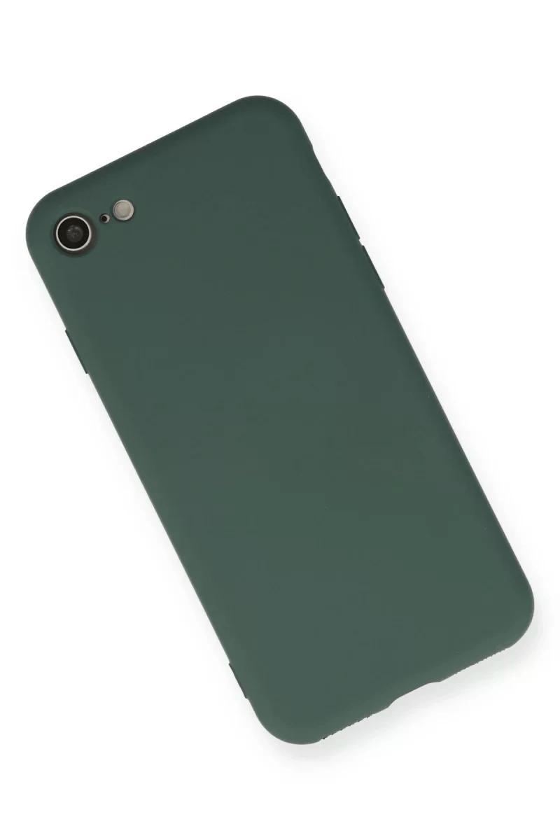 Apple iPhone 7 Kılıf Nano içi Kadife Silikon - Koyu Yeşil