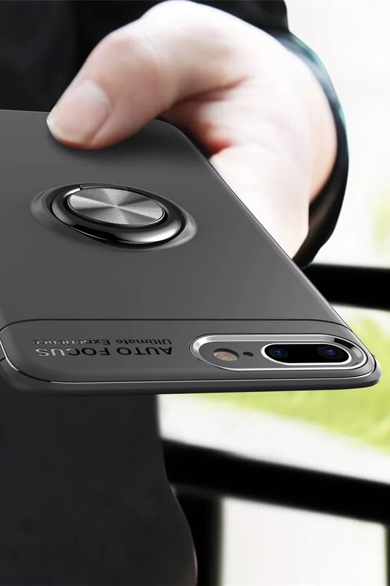 Apple iPhone 7 Plus Kılıf Range Yüzüklü Silikon - Kırmızı
