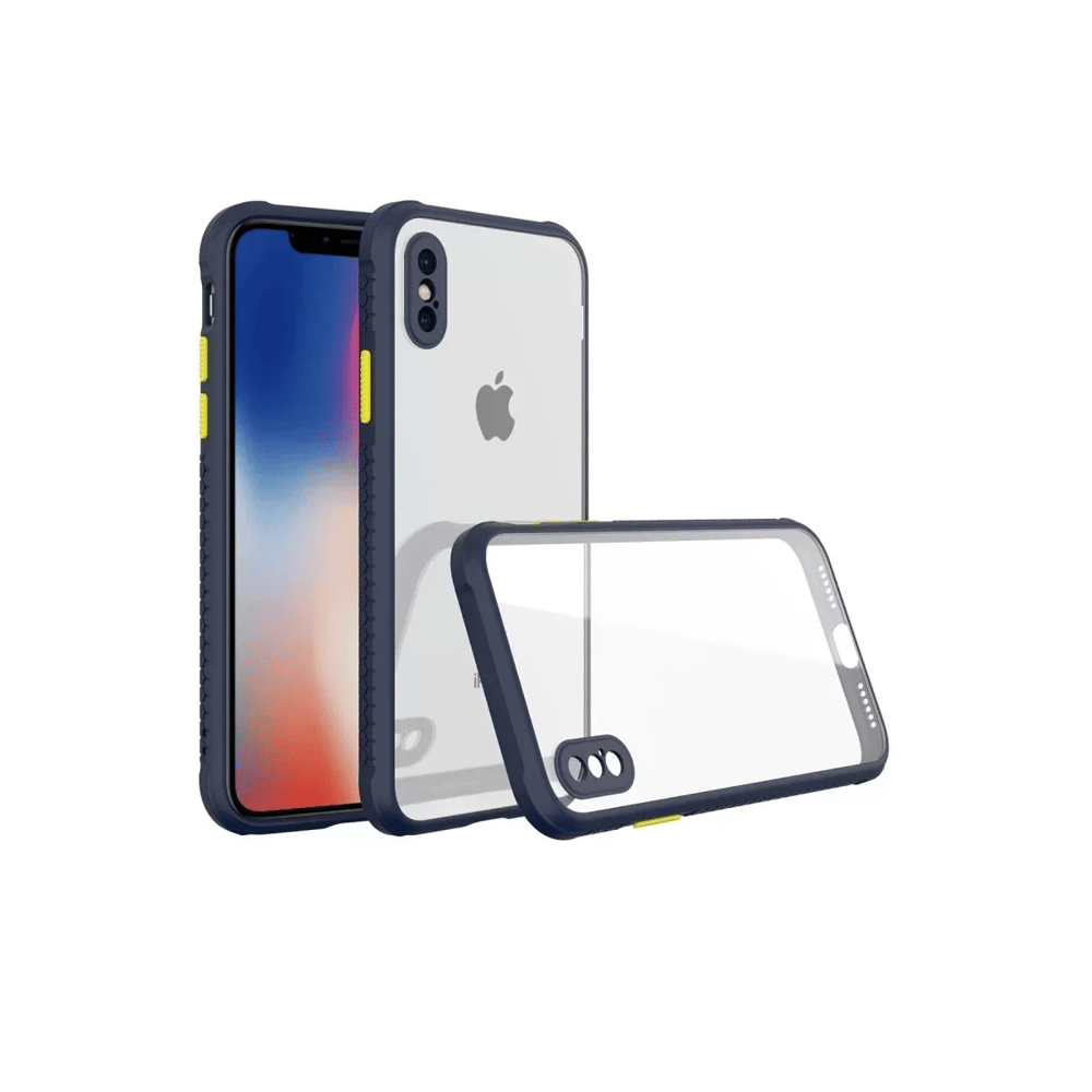 Apple iPhone XS Max Kılıf Miami Şeffaf Silikon - Lacivert