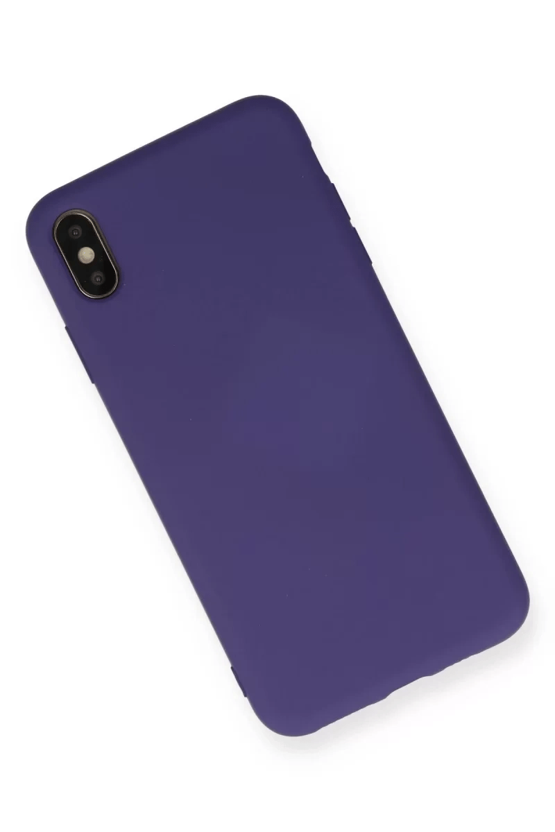 Apple iPhone XS Max Kılıf Nano içi Kadife Silikon - Mor