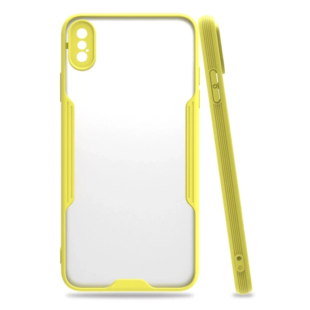 Apple iPhone XS Max Kılıf Platin Silikon - Sarı
