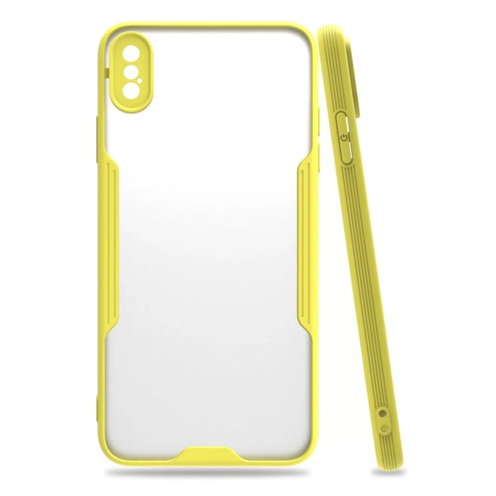 Apple iPhone XS Max Kılıf Platin Silikon - Sarı