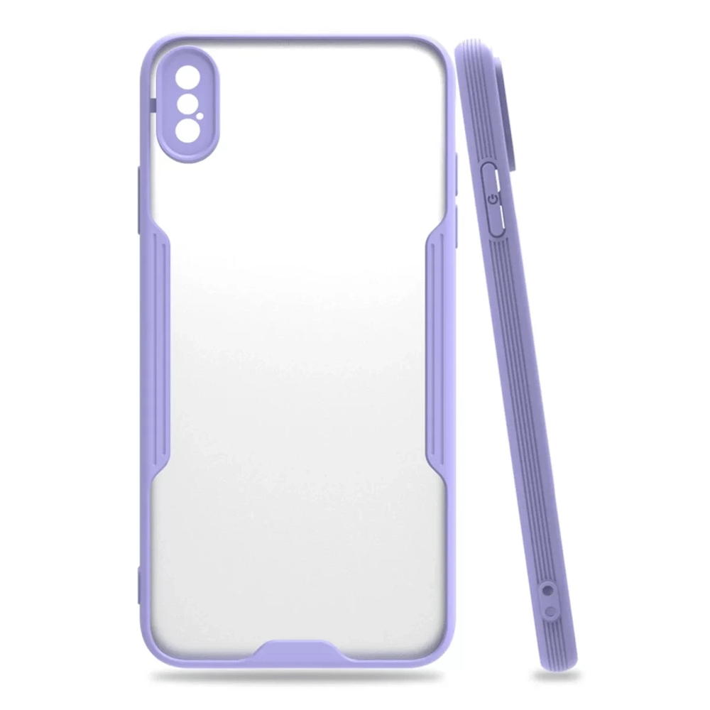 Apple iPhone XS Max Kılıf Platin Silikon - Lila