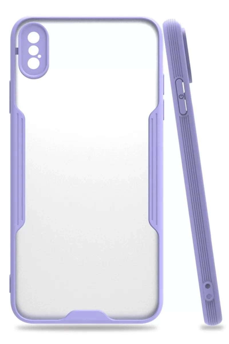 Apple iPhone XS Max Kılıf Platin Silikon - Lila