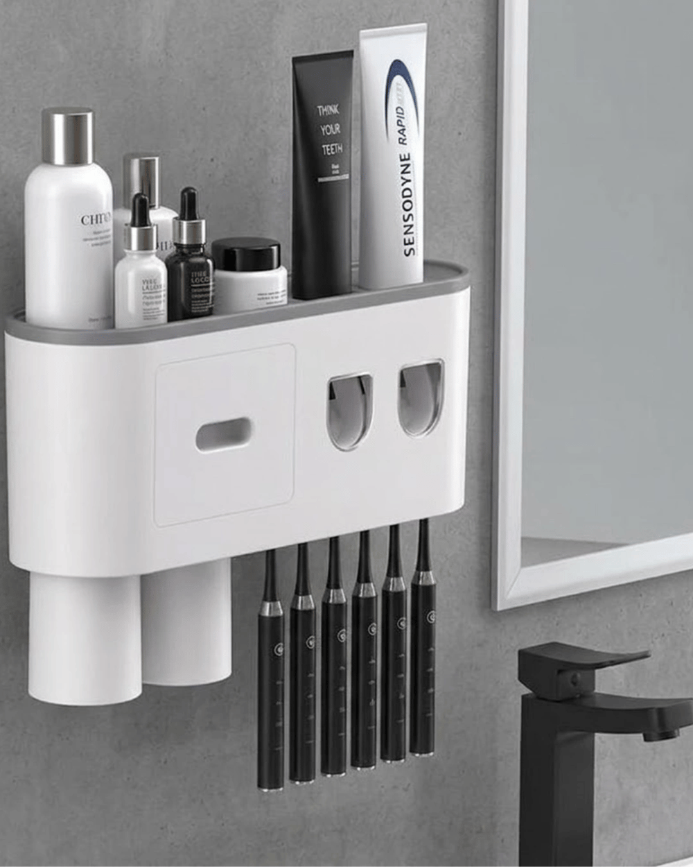 Çok Fonksiyonlu Diş Fırçası Tutucu Otomatik Dispenser Bardaklı Organizer