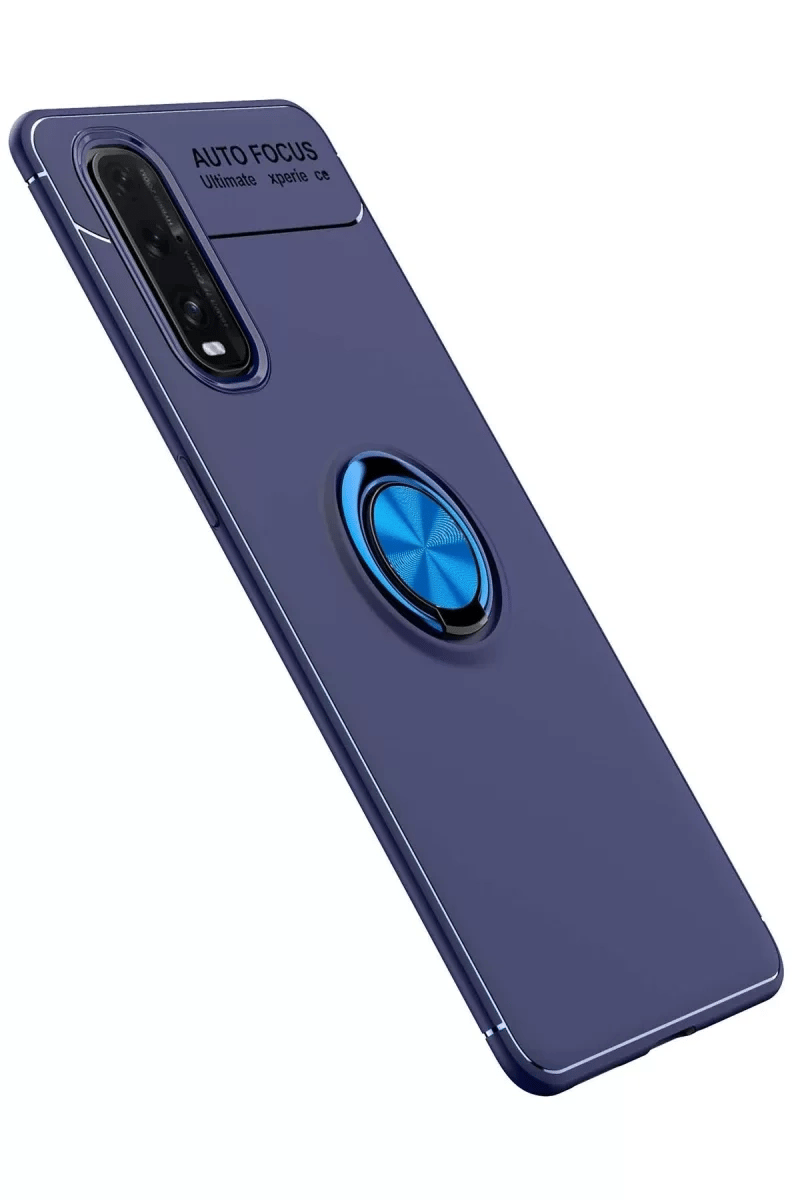 Find X2 Kılıf Range Yüzüklü Silikon - Mavi