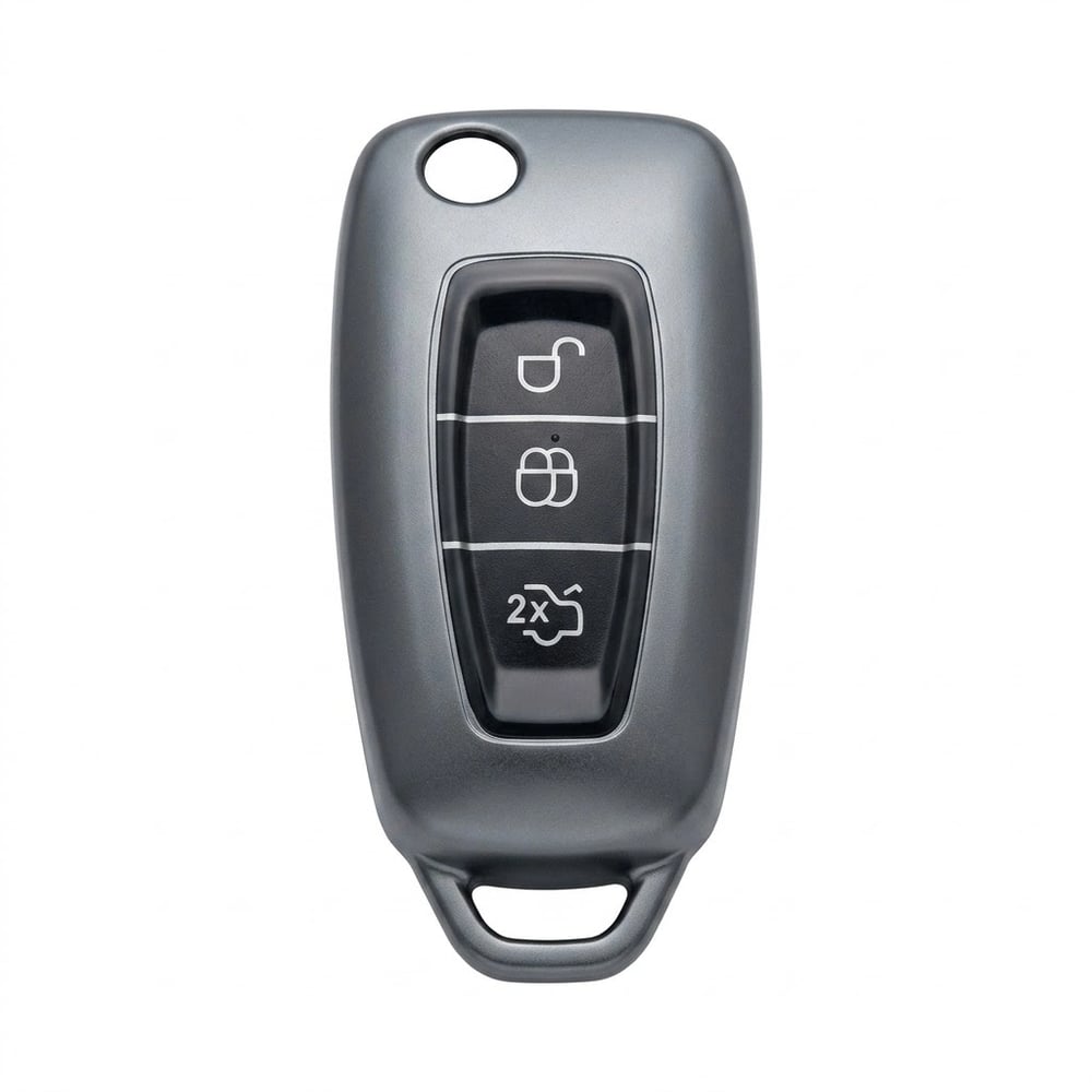 Ford Focus/Cmax/Fiesta/Mondeo/Transit Uyumlu Silikon Oto Anahtar Kumanda Kabı Kılıf Gri