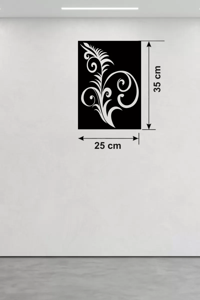 Geleneksel Çiçek Desenli Ahşap Duvar Tablosu - 25x35 cm Lazer Kesim Dekoratif Pano