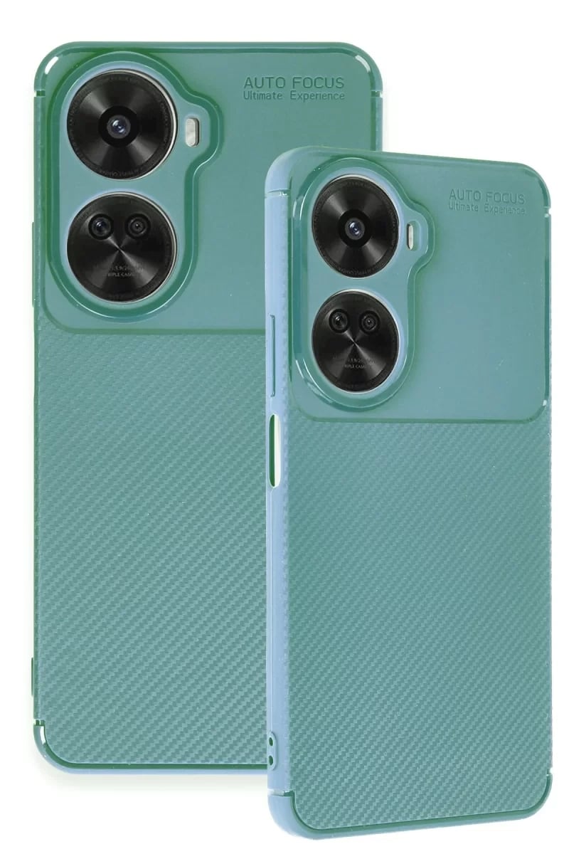 Huawei Nova 12 SE Kılıf Auto Focus Karbon Kapak - Koyu Yeşil