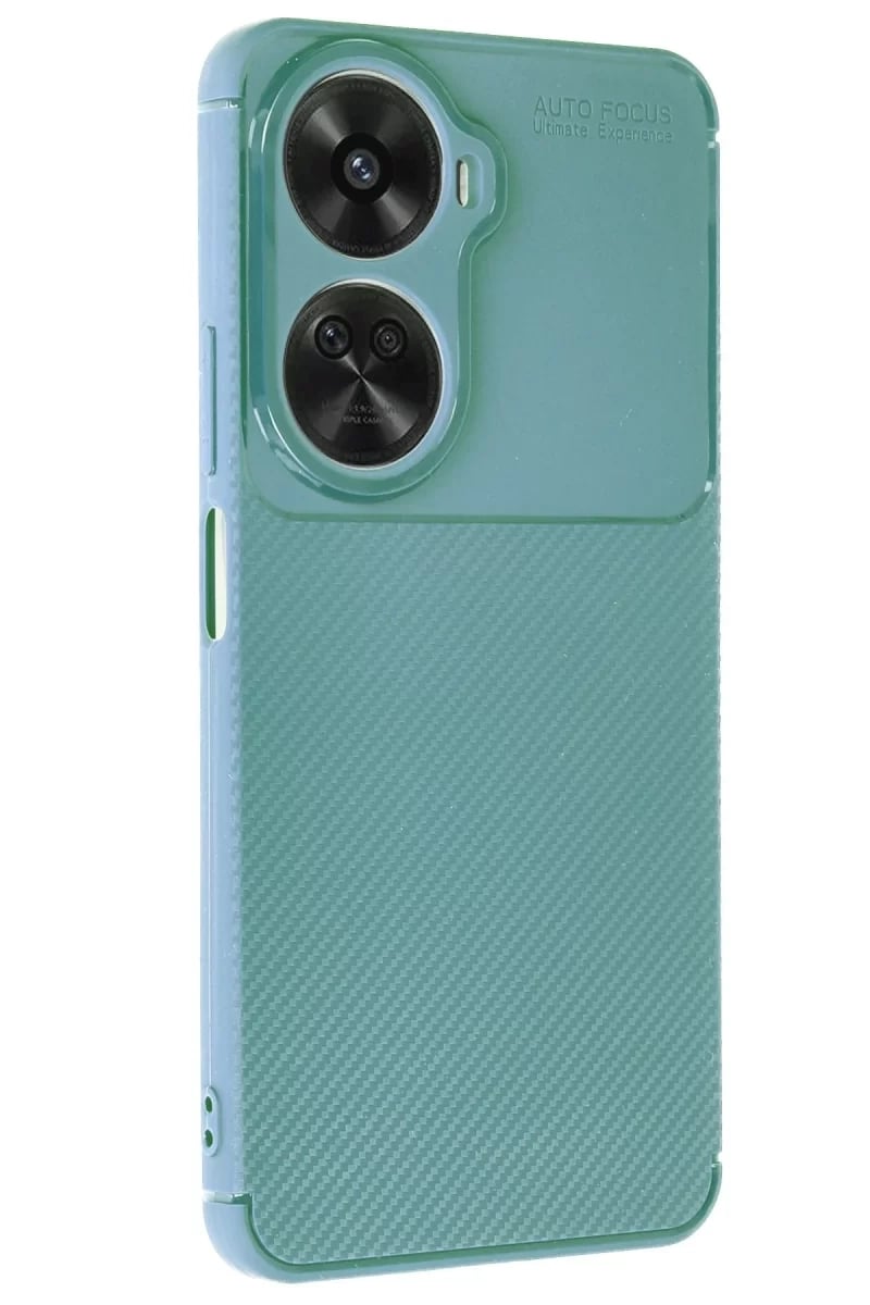Huawei Nova 12 SE Kılıf Auto Focus Karbon Kapak - Koyu Yeşil