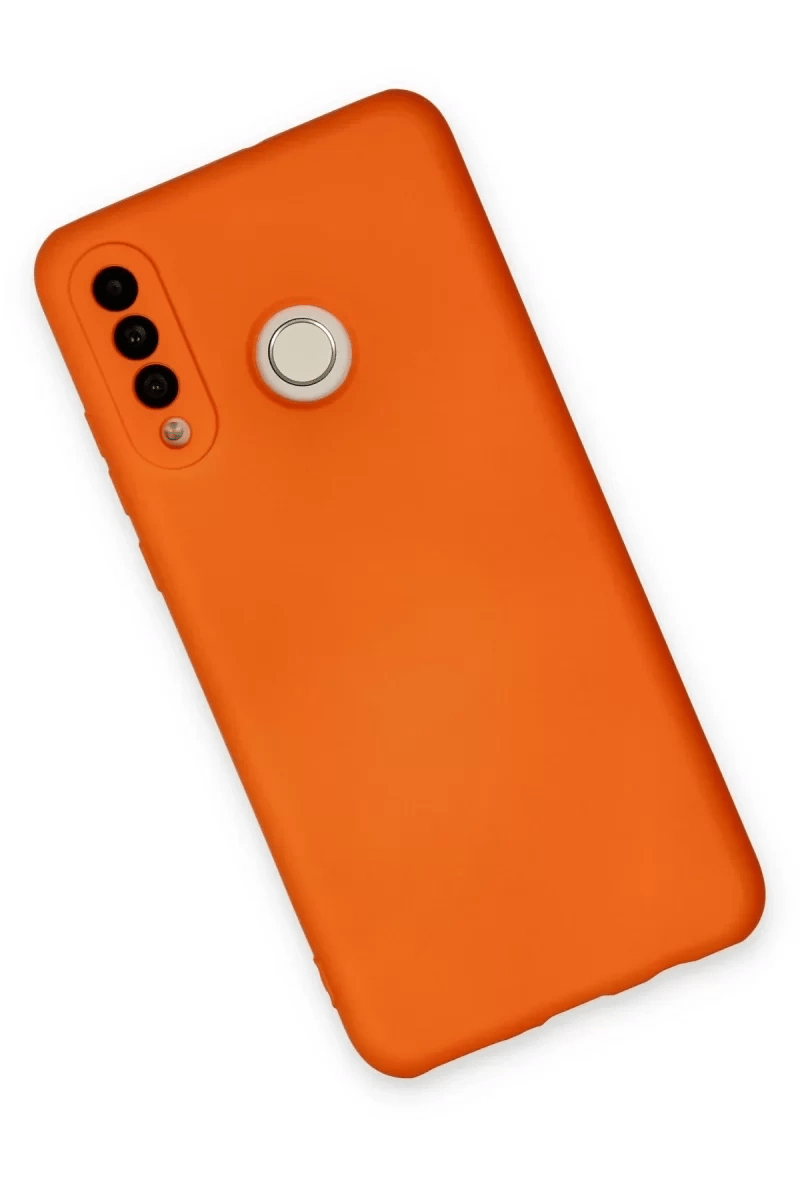 Huawei P30 Lite Kılıf Nano içi Kadife Silikon - Turuncu