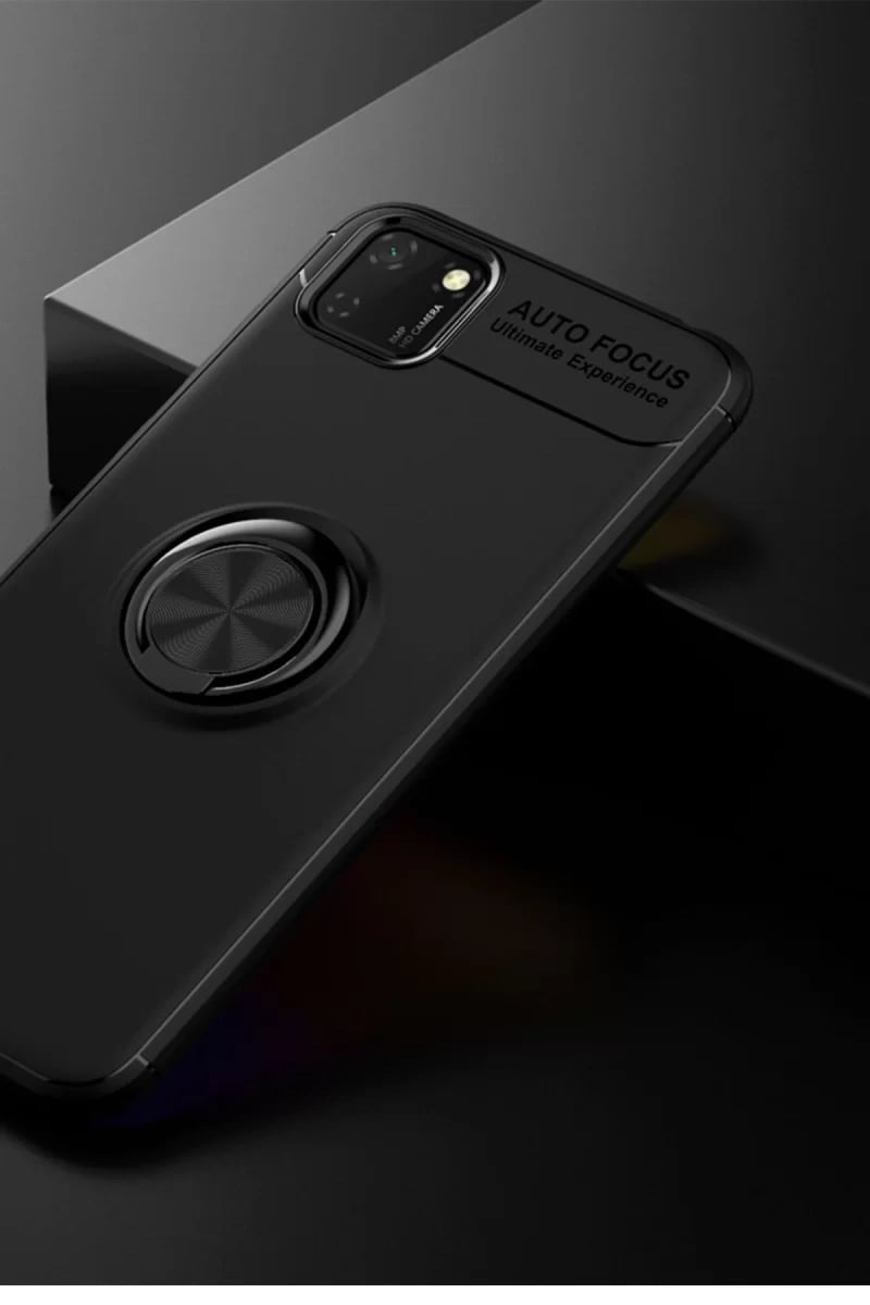 Huawei Y5P Kılıf Range Yüzüklü Silikon - Siyah