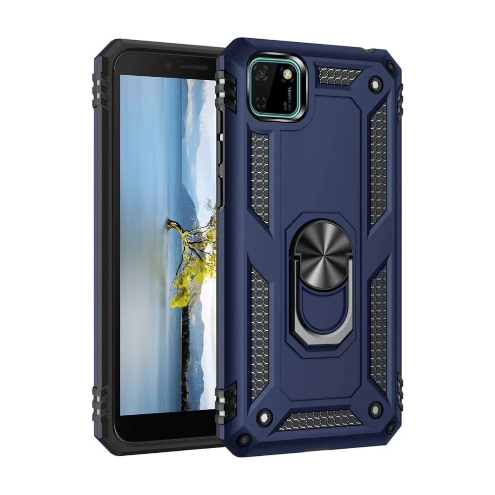Huawei Y5P Kılıf Sofya Yüzüklü Silikon Kapak - Lacivert