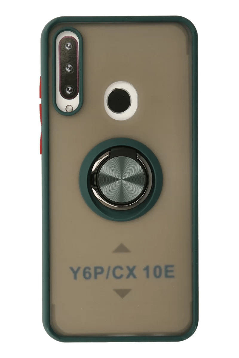 Huawei Y6P Kılıf Montreal Yüzüklü Silikon Kapak - Yeşil