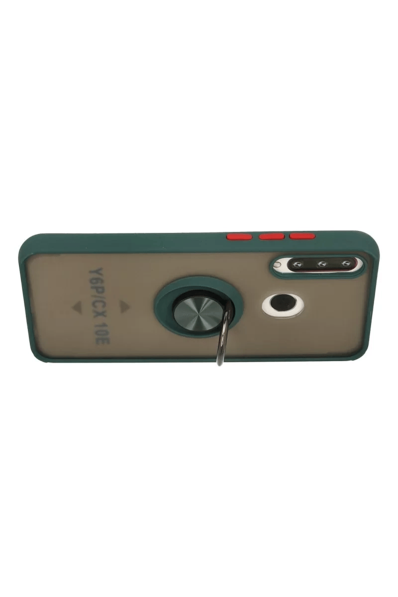 Huawei Y6P Kılıf Montreal Yüzüklü Silikon Kapak - Yeşil