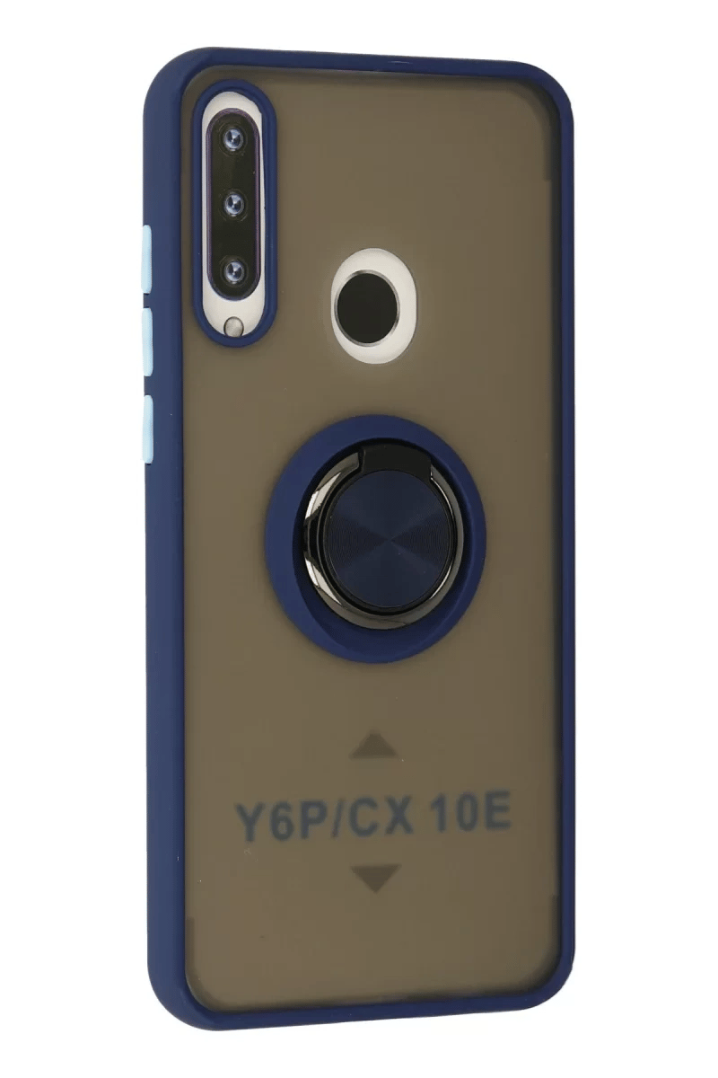 Huawei Y6P Kılıf Montreal Yüzüklü Silikon Kapak - Lacivert