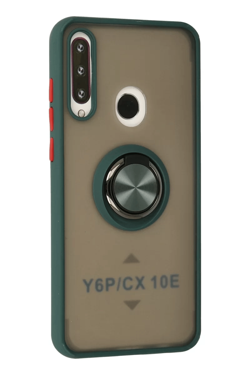 Huawei Y6P Kılıf Montreal Yüzüklü Silikon Kapak - Yeşil