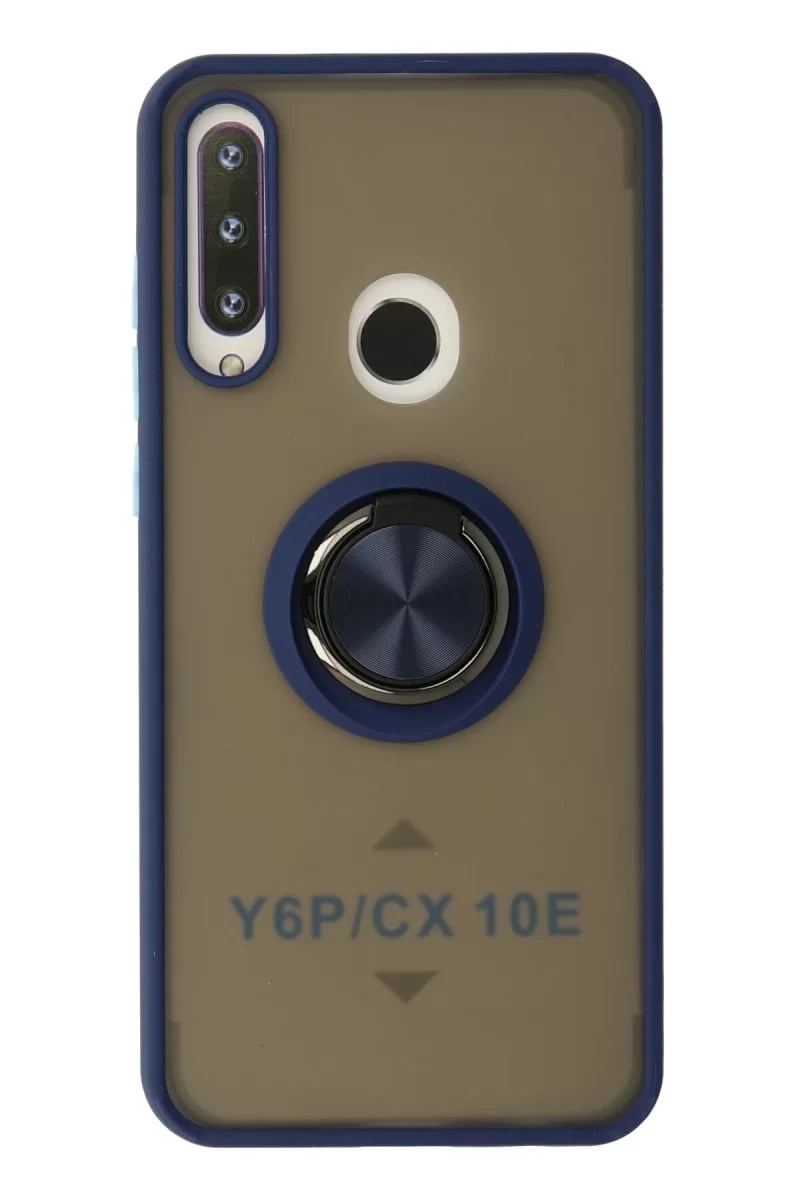 Huawei Y6P Kılıf Montreal Yüzüklü Silikon Kapak - Lacivert