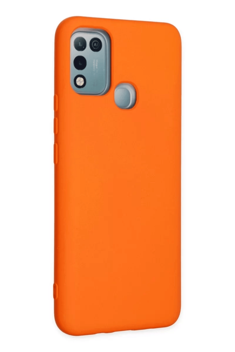 İnfinix Hot 10 Play Kılıf Nano içi Kadife Silikon - Turuncu