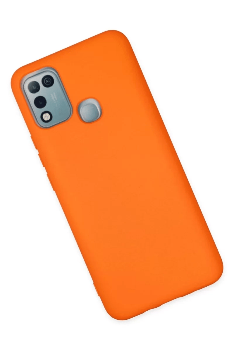 İnfinix Hot 10 Play Kılıf Nano içi Kadife Silikon - Turuncu