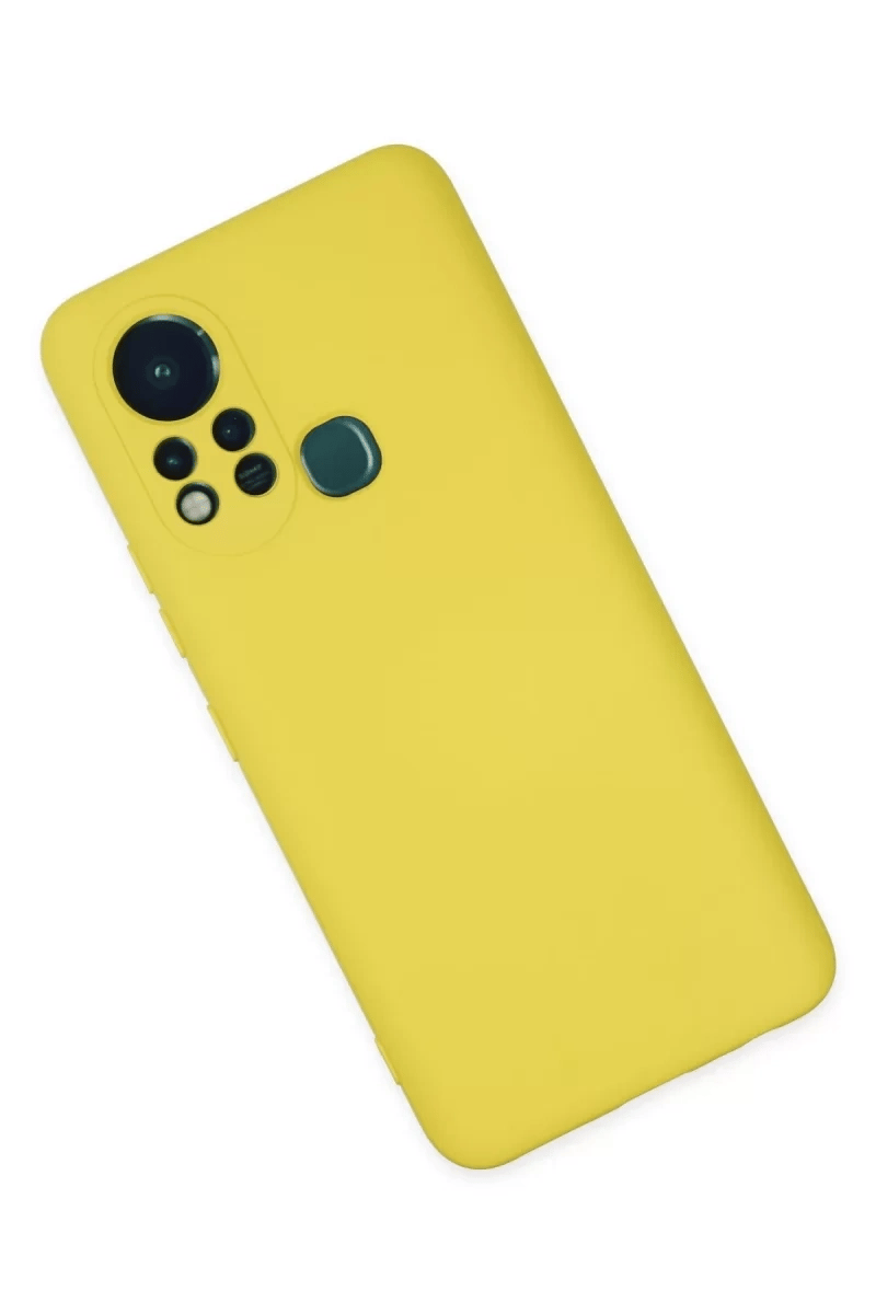 İnfinix Hot 11s Kılıf Nano içi Kadife Silikon - Sarı