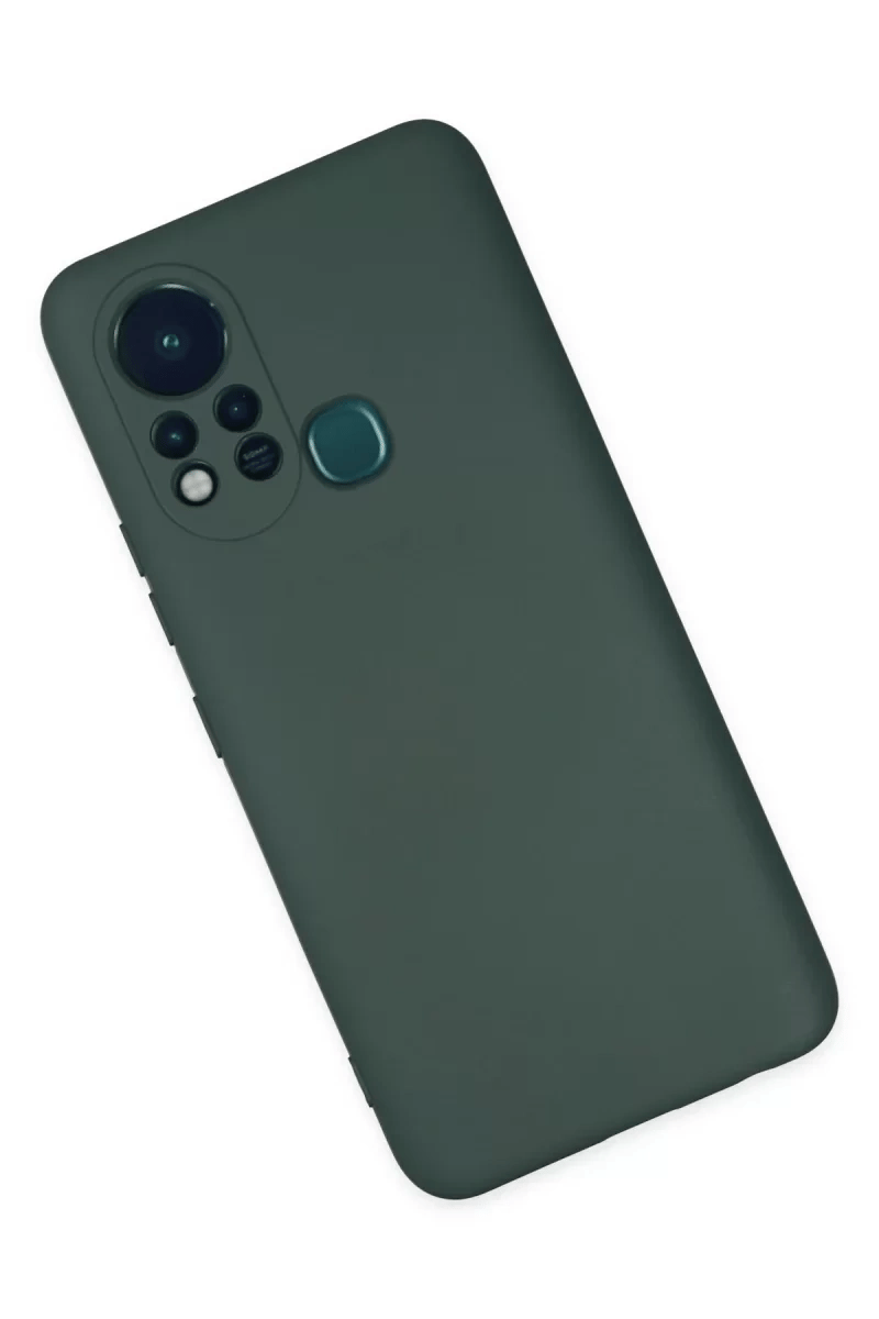 İnfinix Hot 11s Kılıf Nano içi Kadife Silikon - Koyu Yeşil