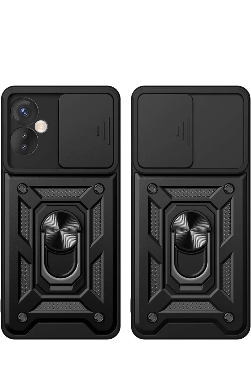 İnfinix Hot 30 4G Kılıf Pars Lens Yüzüklü Silikon - Yeşil