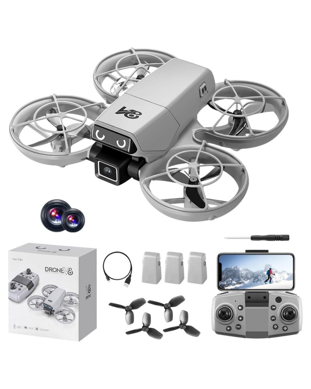 Kameralı Mini Drone Optical Flow Hover APP Kontrollü