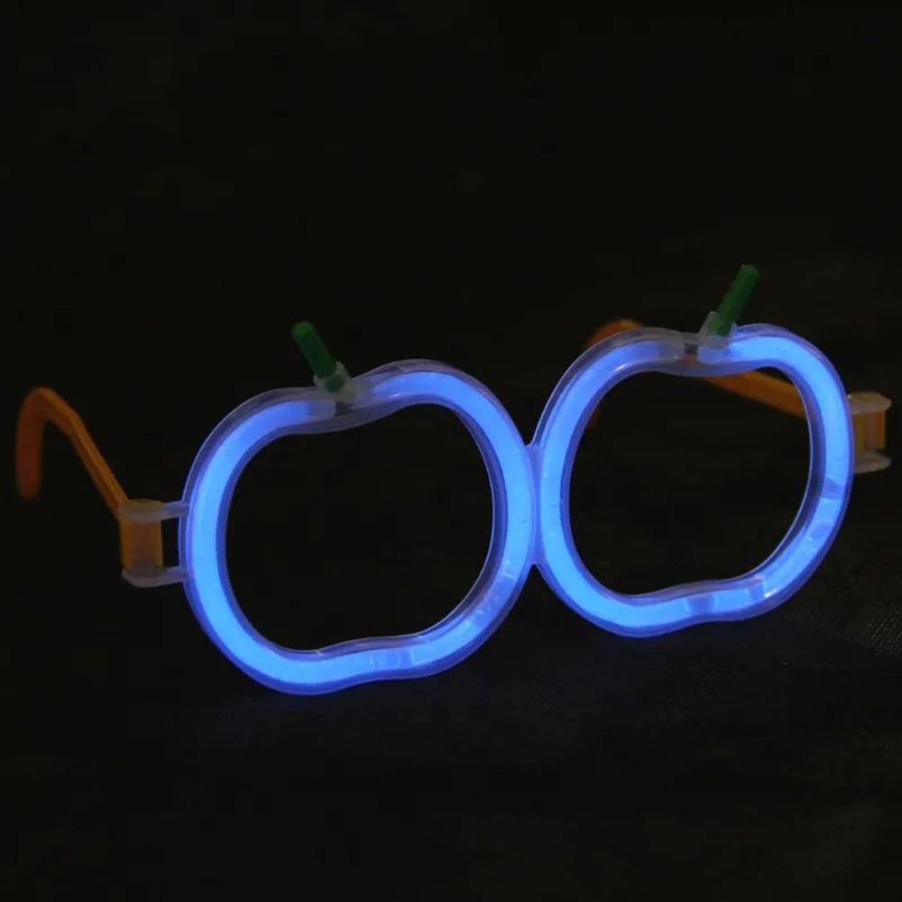 Karanlıkta Parlayan Neon Fosforlu Elma Gözlük Seti - 12 Adet