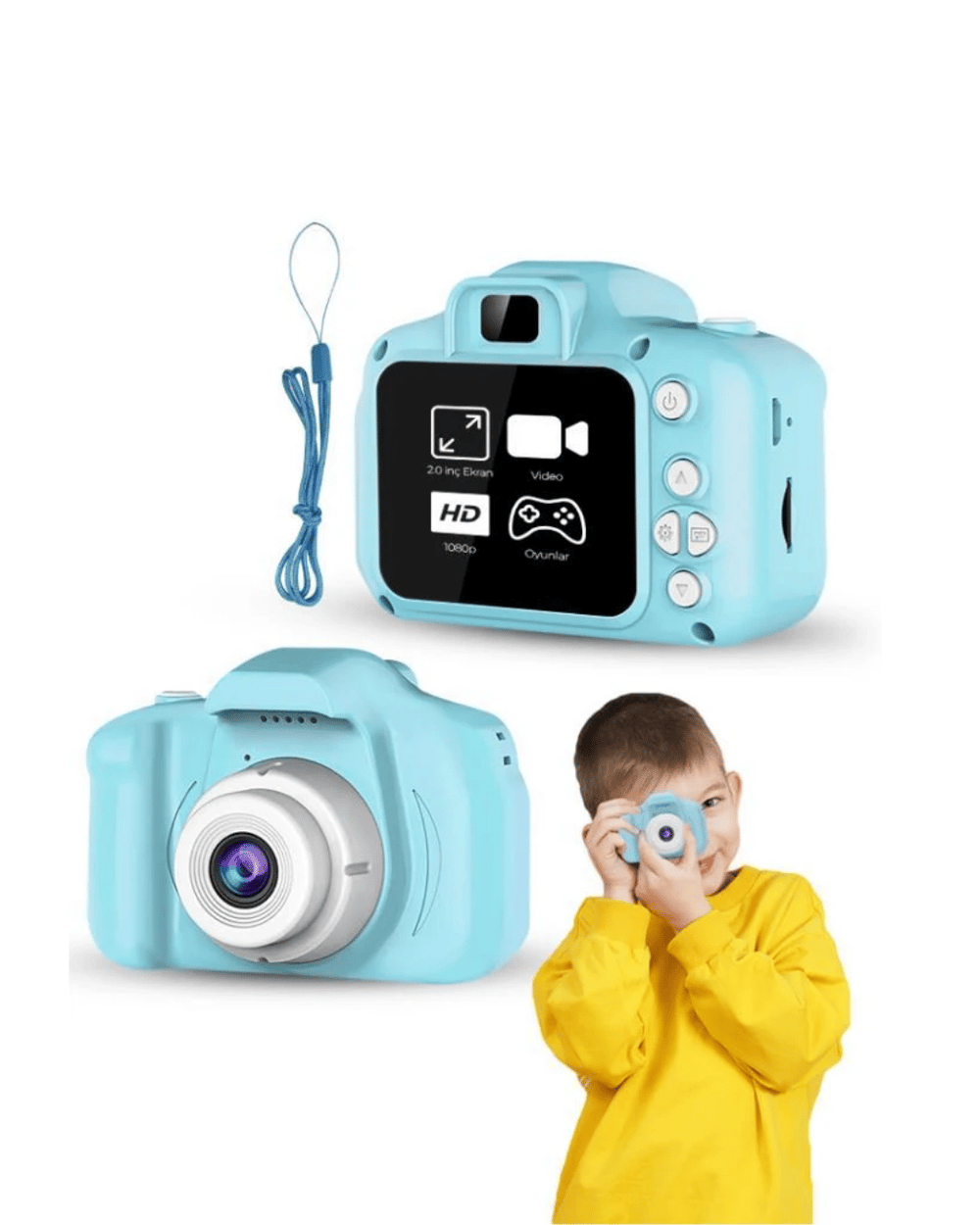 Mavi Şarjlı Mini HD Kamera Video Fotoğraf Çekimli USB Bağlantılı Dijital Cihaz