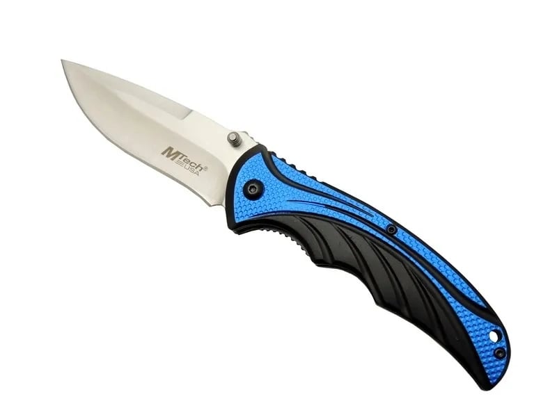 Mtech Handsome 454 Mavi Kamp Çakı 20cm - Yarı Otomatik, Kemerlikli