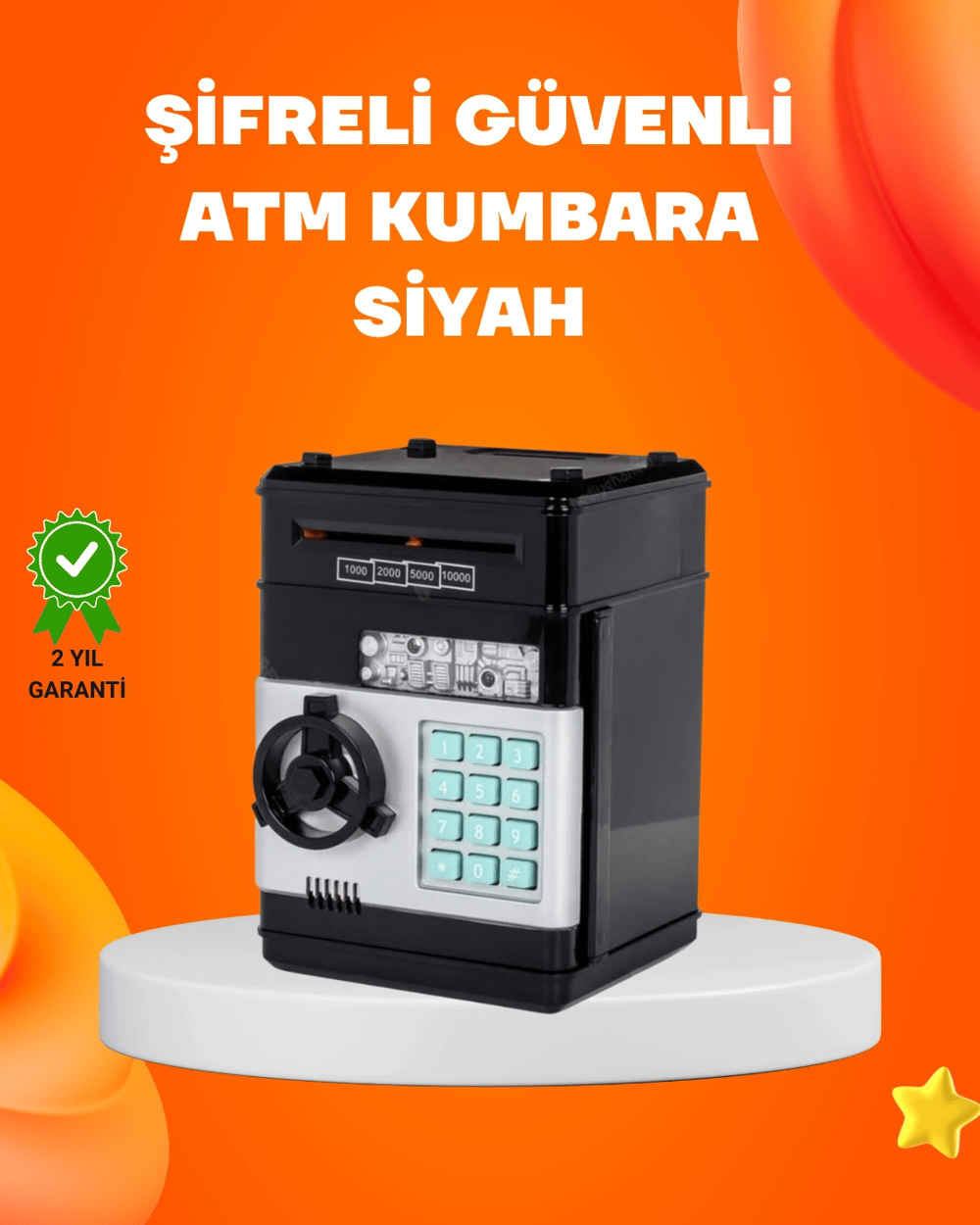Otomatik Para Çeken Şifreli ATM Tasarımlı Kumbara