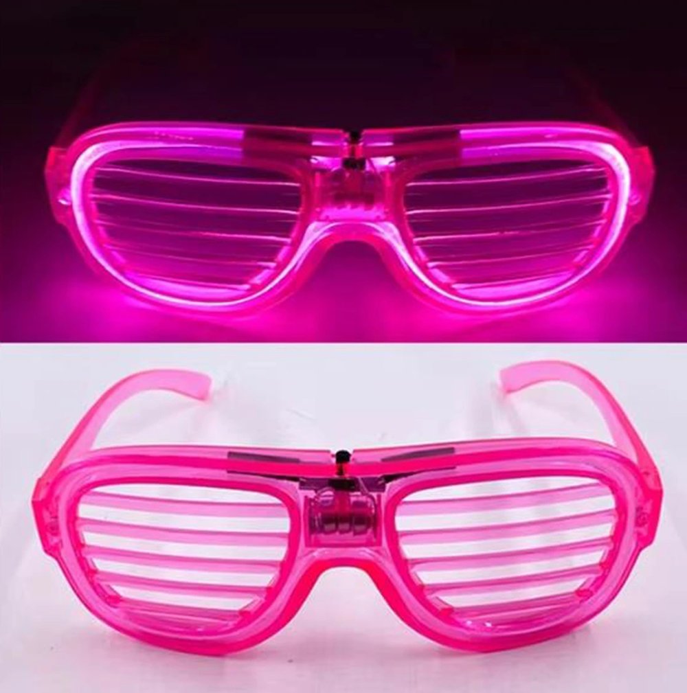 Pembe Led Işıklı Parti Gözlüğü - Neon 3 Modlu