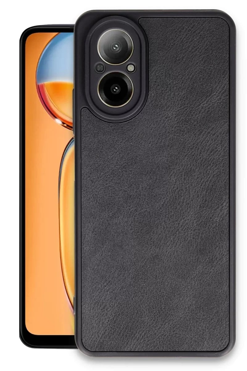 Realme 12 Lite Kılıf Aras Deri Kapak - Siyah