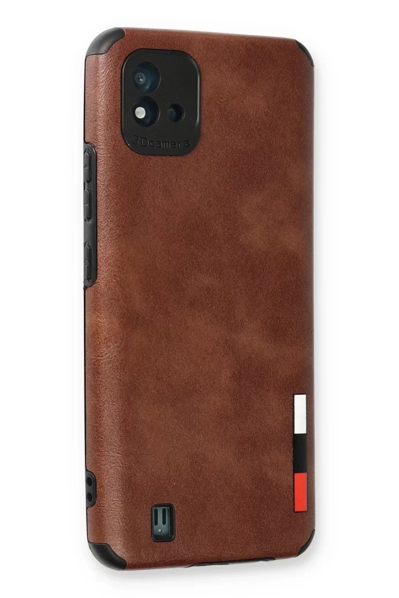 Realme C11 2021 Kılıf Loop Deri Silikon - Kahverengi