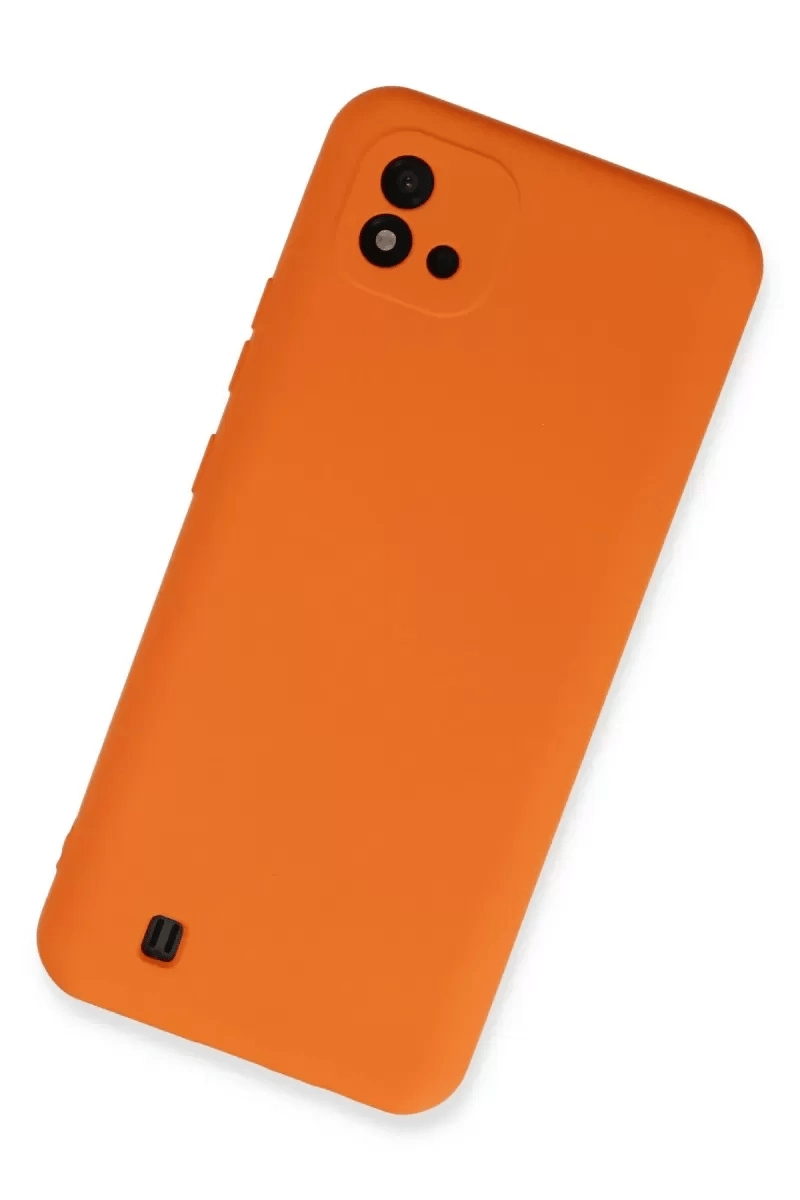 Realme C11 2021 Kılıf Nano içi Kadife Silikon - Turuncu