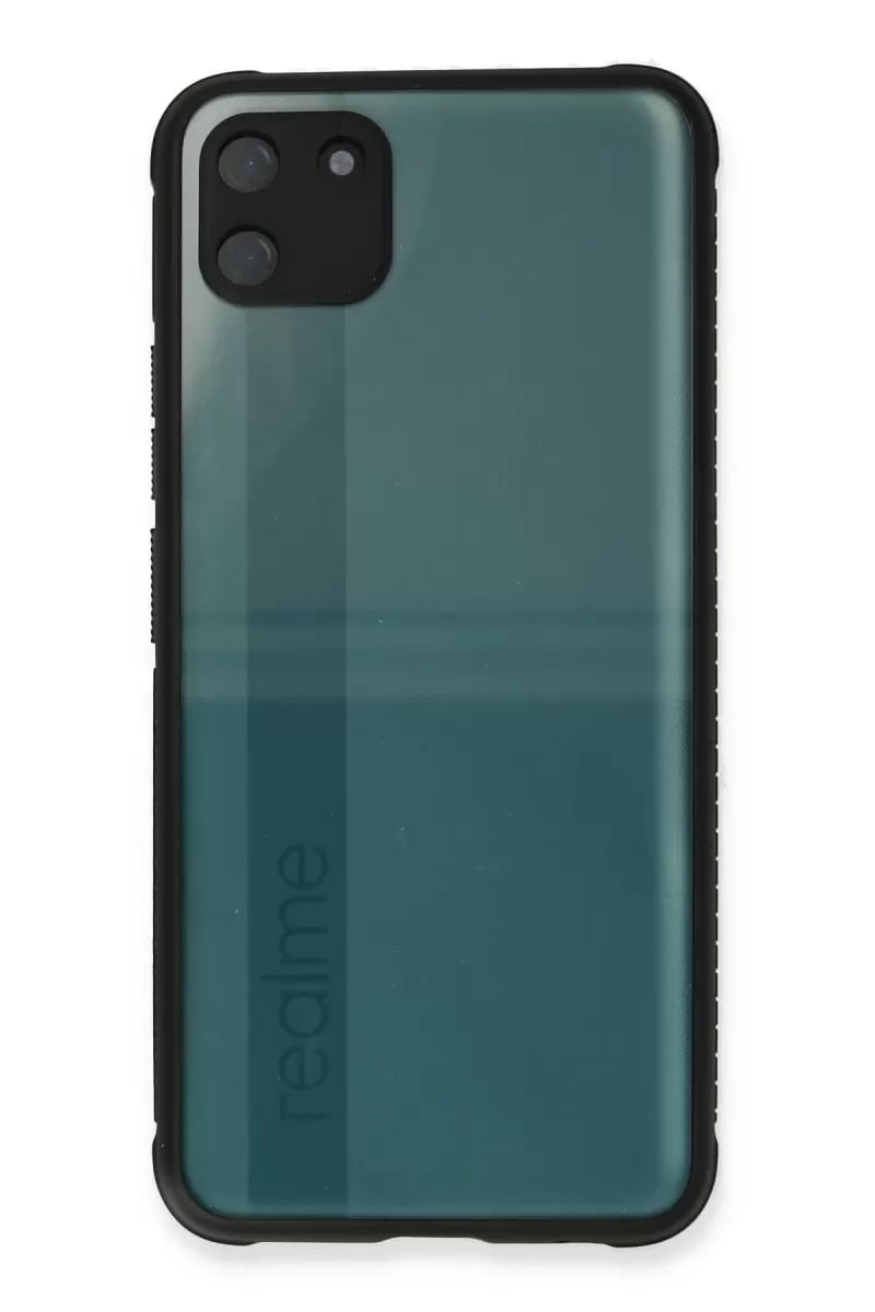Realme C11 Kılıf Miami Şeffaf Silikon - Siyah