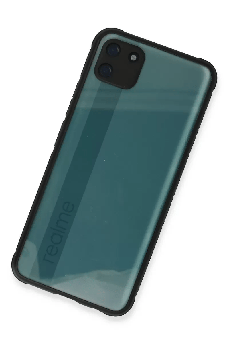 Realme C11 Kılıf Miami Şeffaf Silikon - Siyah
