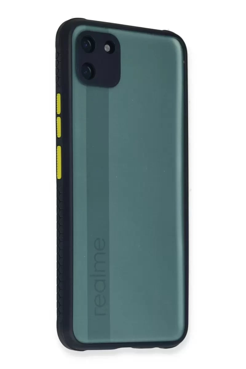 Realme C11 Kılıf Miami Şeffaf Silikon - Lacivert