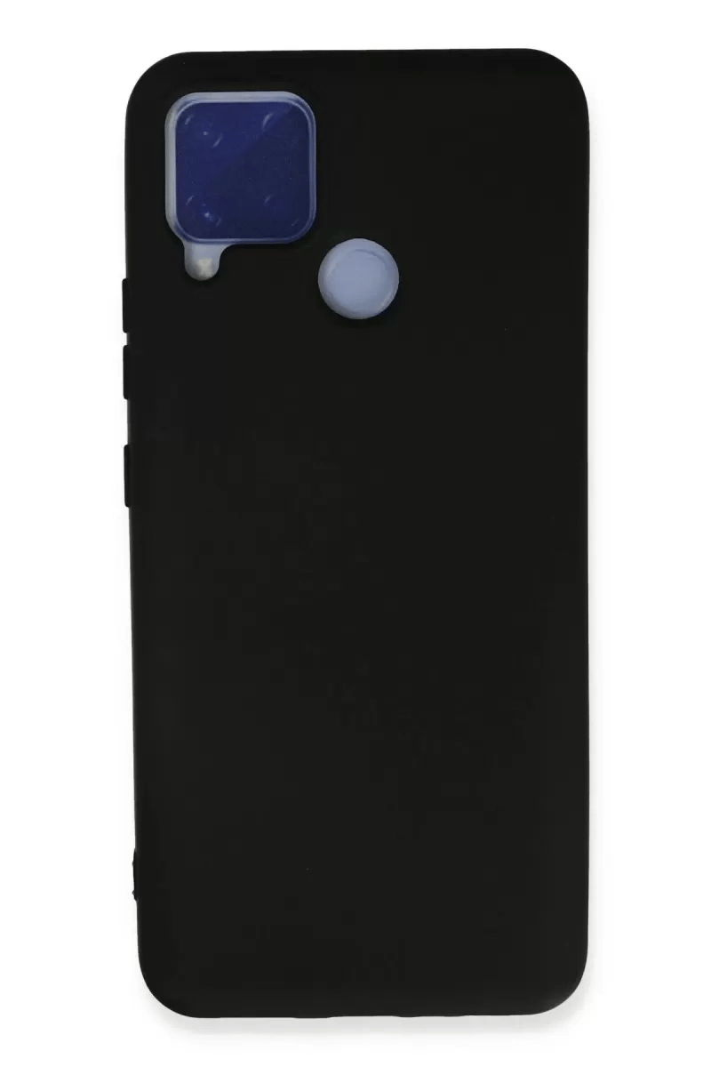 Realme C15 Kılıf Nano içi Kadife Silikon - Siyah